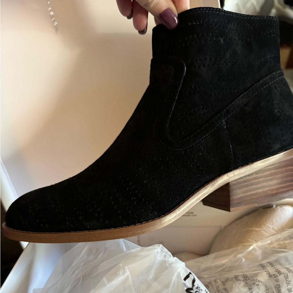 NWT black suede booties. Size 7.5